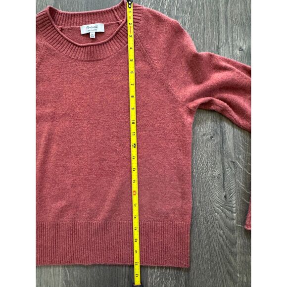 NEW Madewell 100% Cashmere Red Pink Crewneck Long Sleeve Sweater Top Blouse XS - Picture 4 of 4